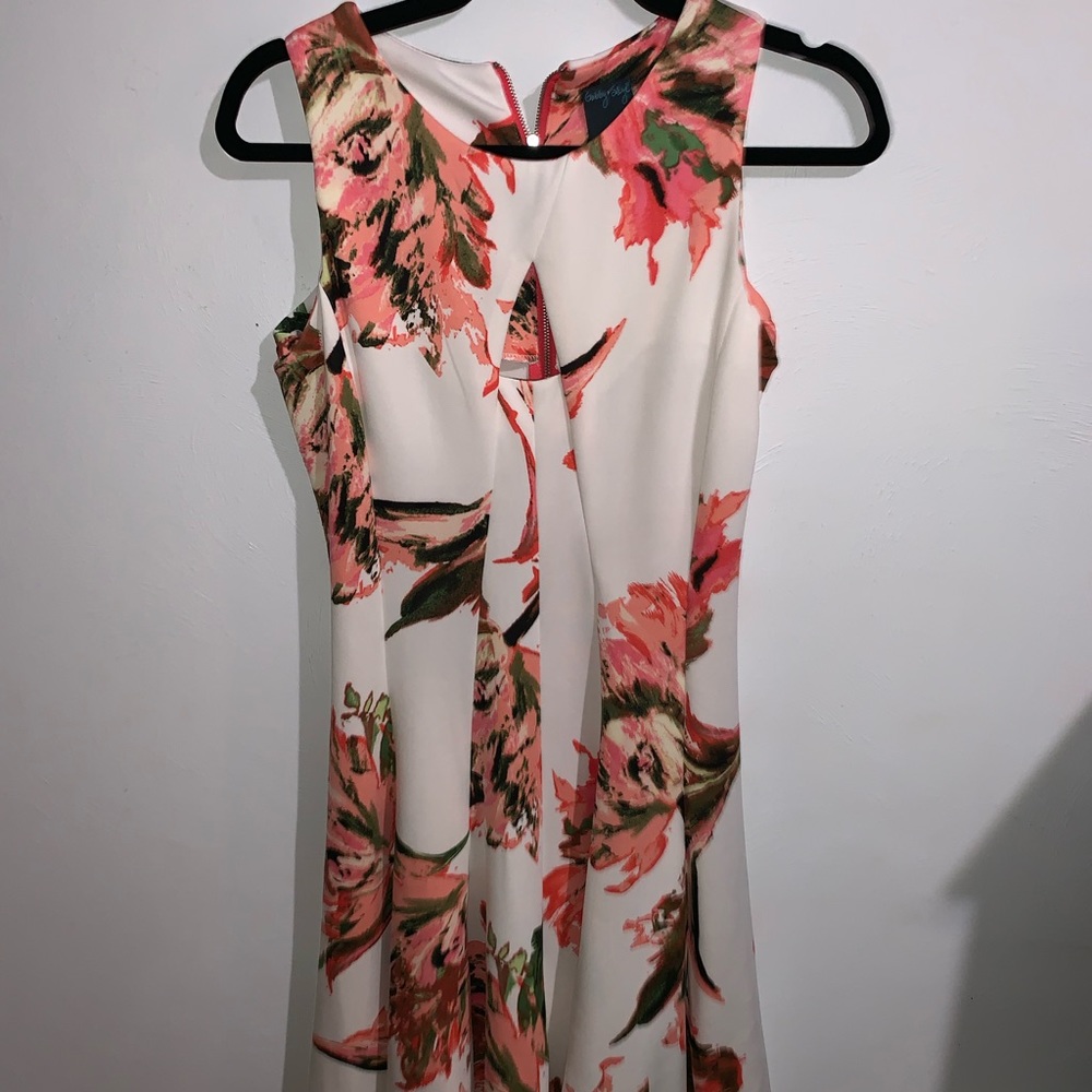 Pink and white floral dress
